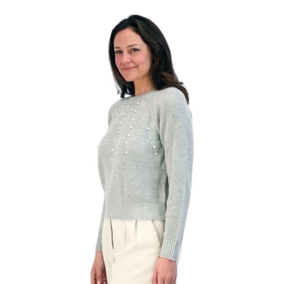 French Connection Women's Embellished Grey Sweater Size Large - Picture 3 of 15